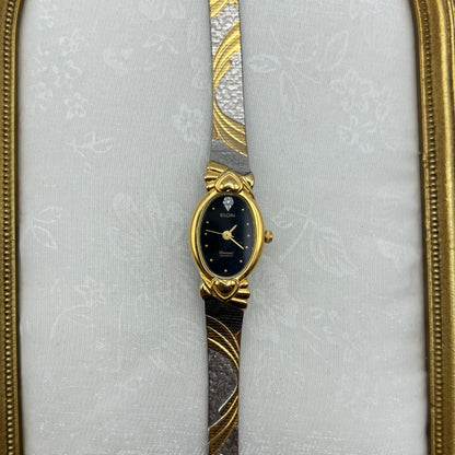 Elgin Two-Tone Hearts Bezel Watch