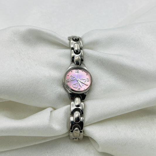 Pink Heart Dial Watch