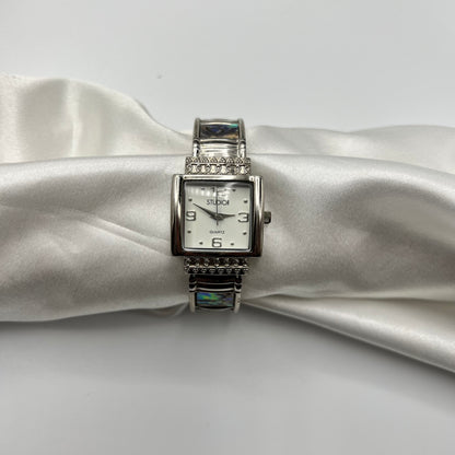 Abalone Square Face Cuff Watch