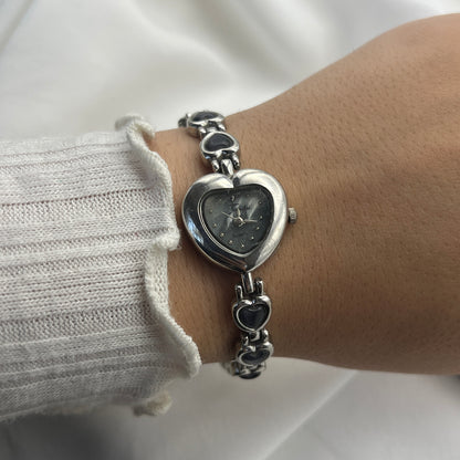 RARE Heart Silver-Tone Watch
