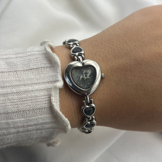 RARE Heart Silver-Tone Watch