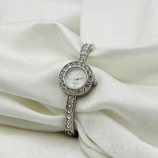 Diamanté Silver-Toned Watch