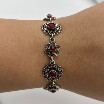 Red Flower Bracelet