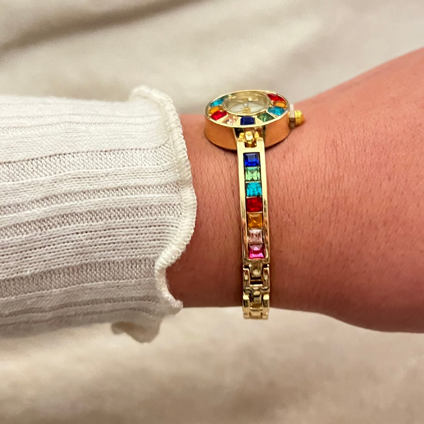 Gold Bejeweled Watch