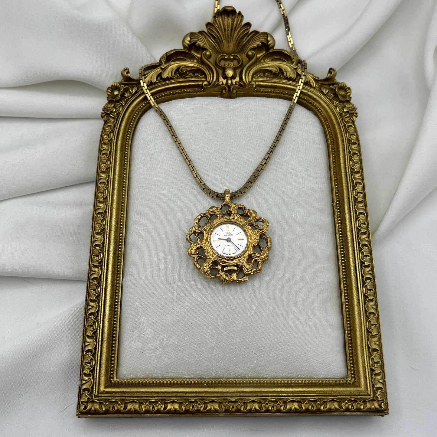 Swiss Gold-Tone Watch Necklace