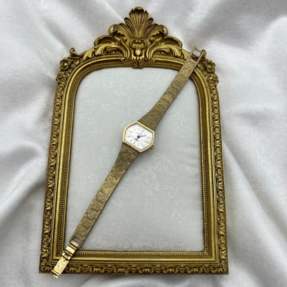 Beautiful Textured Jules Jurgensen Gold Tone Watch