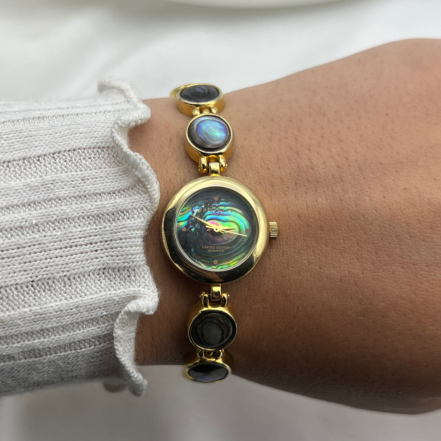 Abalone Gold-Tone Watch