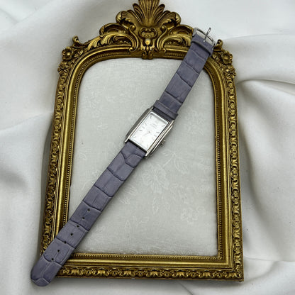 Anne Klein Lilac Crocodile Embossed Leather Watch