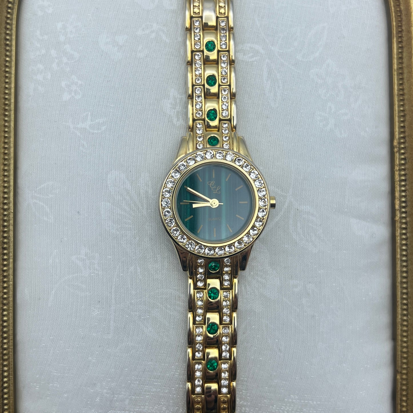 Forest Green Dial & Diamanté Watch