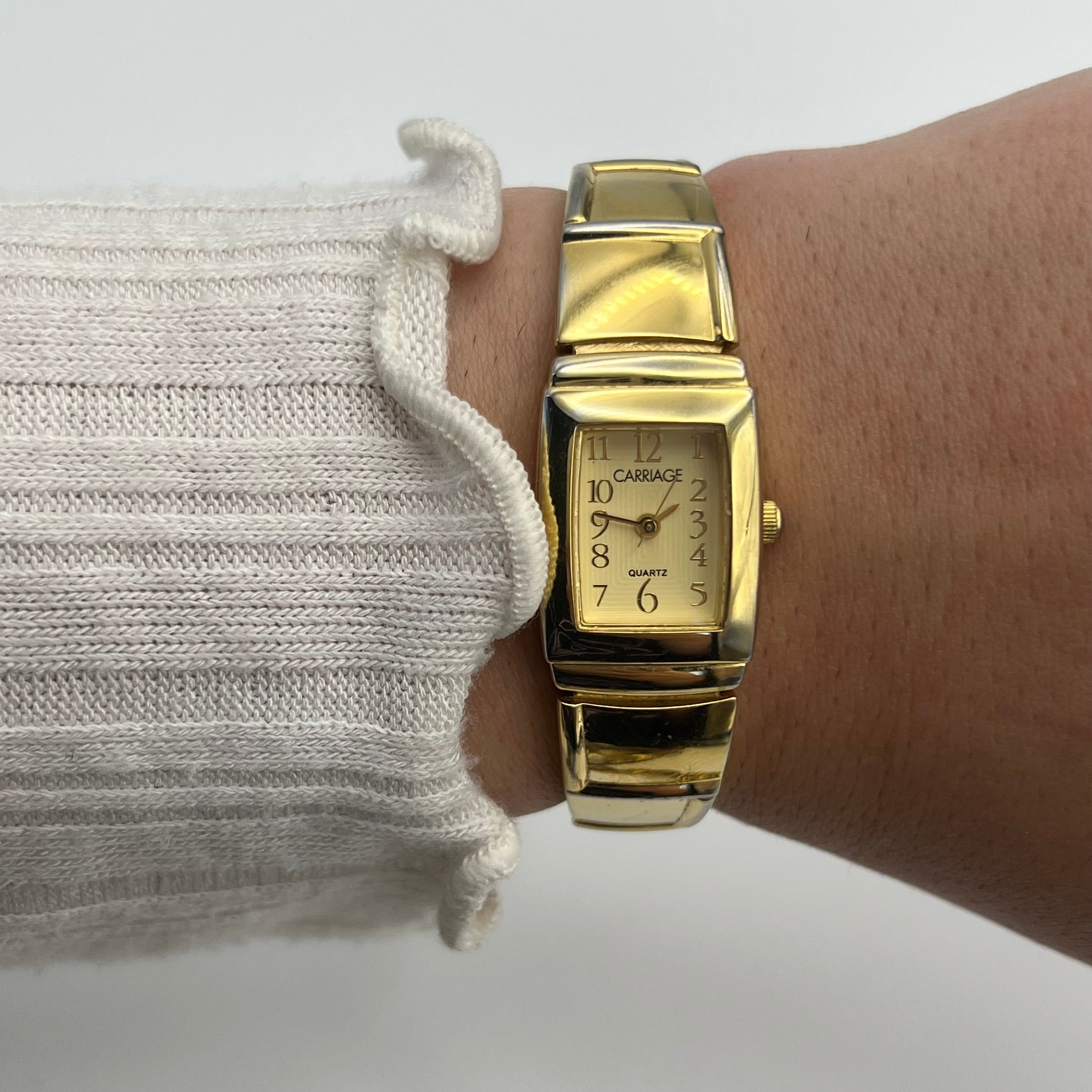 Gold-Toned Carriage by Timex Cuff Watch