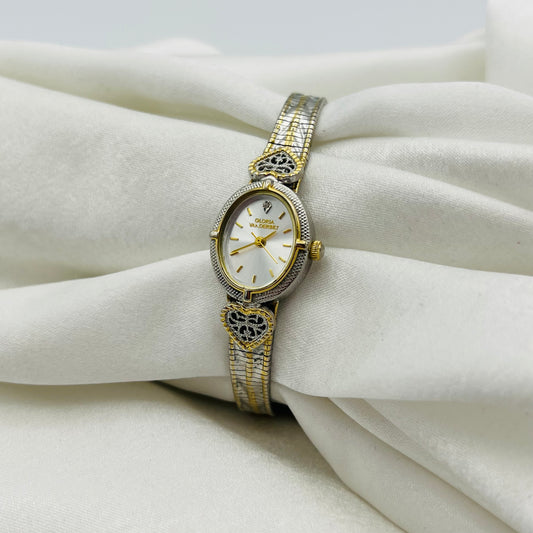 ✨🩶 Cute Two-Toned Heart Watch