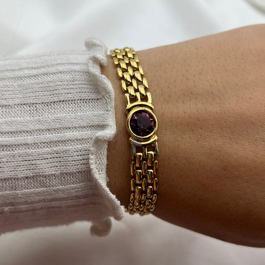 Amethyst-Tone Gemstone Bracelet