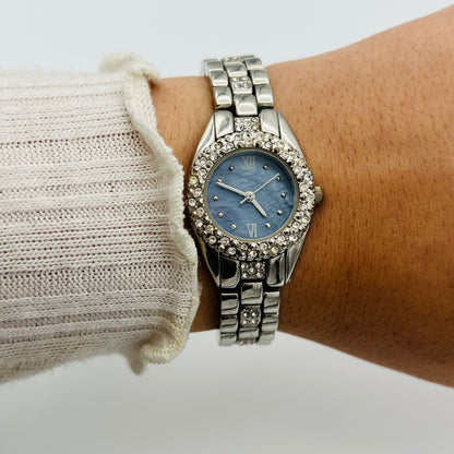 Cute Diamanté Blue Dial Watch