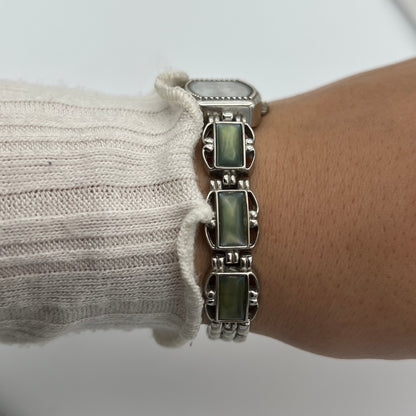 Silver-Toned Abalone Watch