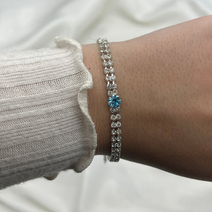 Baby Blue & Diamanté Bracelet