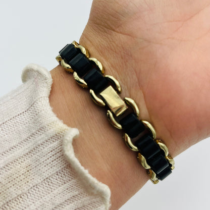 🖤 Gold-Toned Watch with Black Detailing