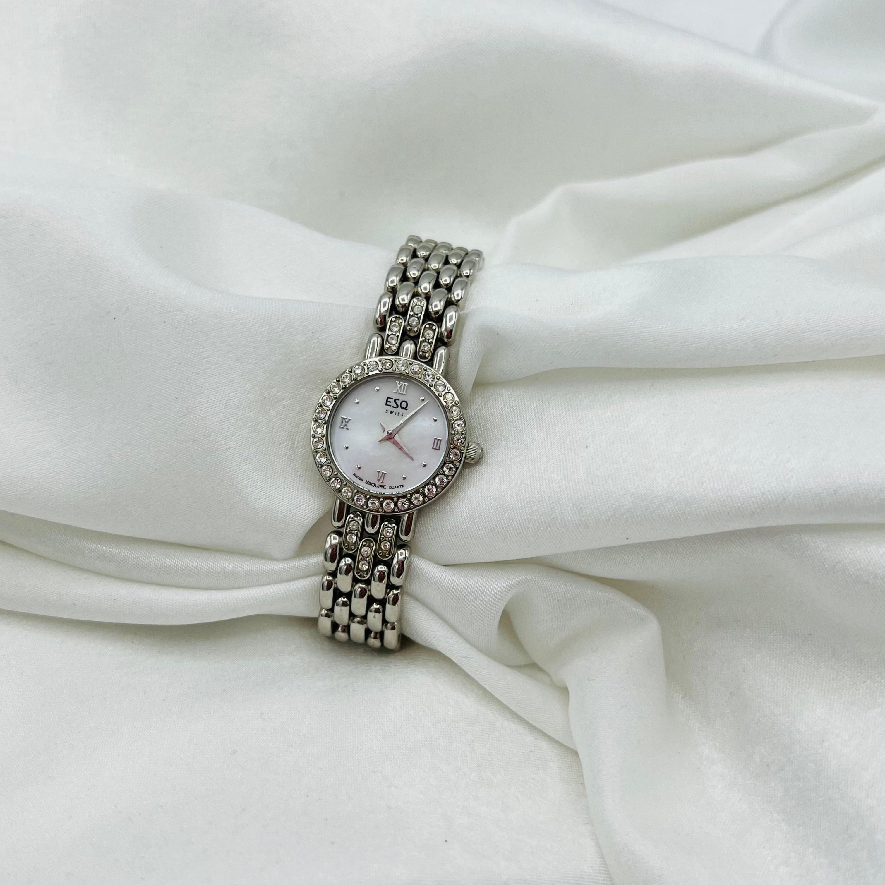 🩶 ESQ Silver-Toned Diamanté Watch