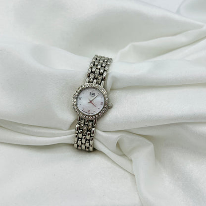 ESQ Silver-Toned Diamanté Watch