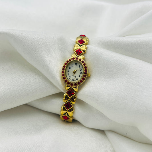 Red Diamanté Watch