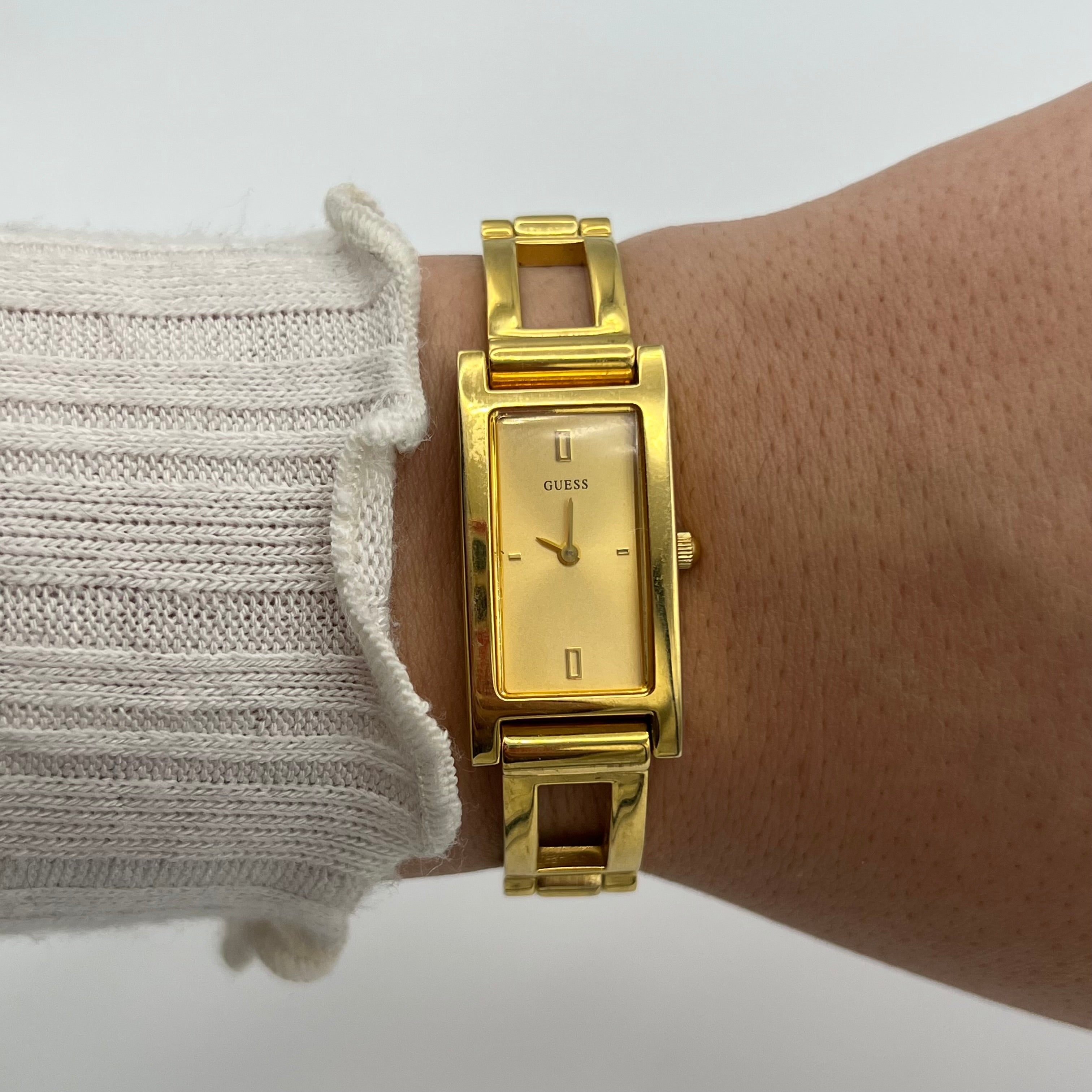 💛 Gold-Toned Rectangle Dial Watch