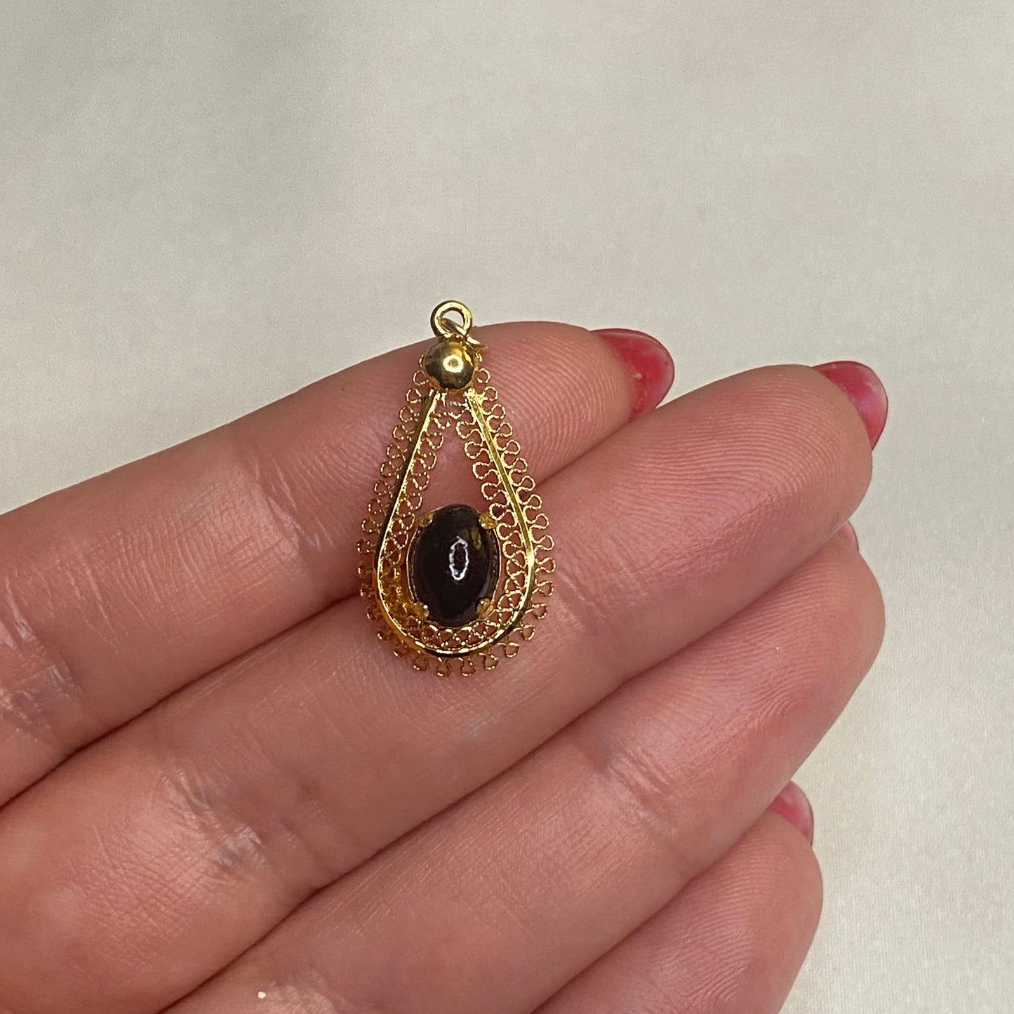 12k Gold Filled Black Onyx Pendant
