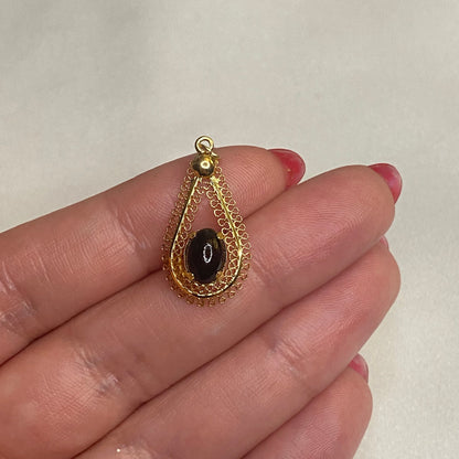 12k Gold Filled Black Onyx Pendant
