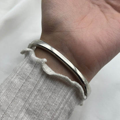 Diamanté Silver-Tone Bangle Watch