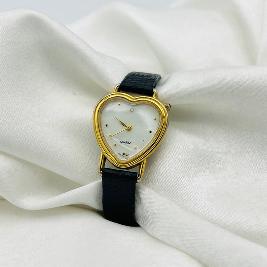 Leather Heart Dial Watch