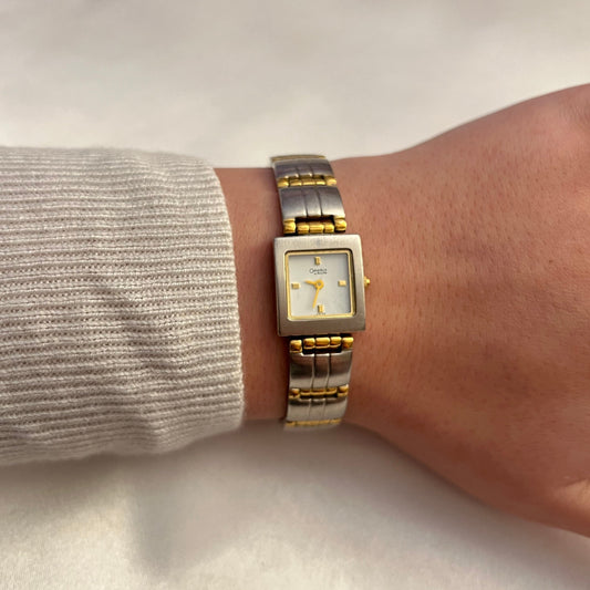 Two-Toned Square Face Watch