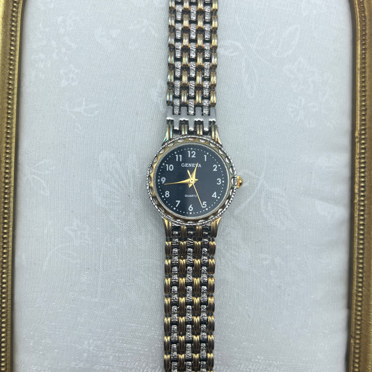 Two-Toned Round Face Watch