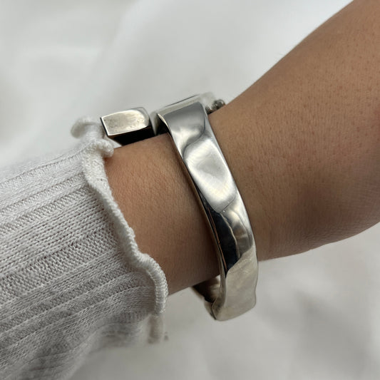 Rhinestone Silver-Tone Cuff Watch