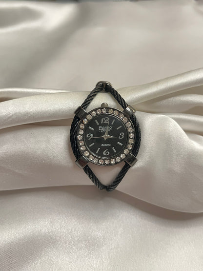 Black Round Dial Watch