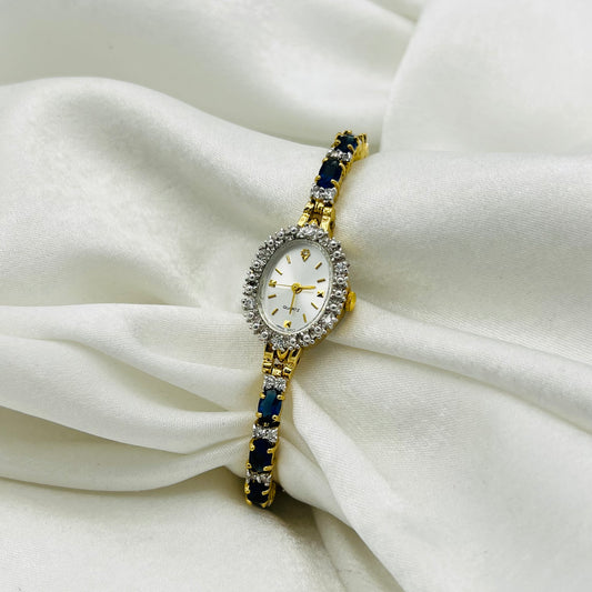 Sapphire-Toned Tennis Bracelet Watch