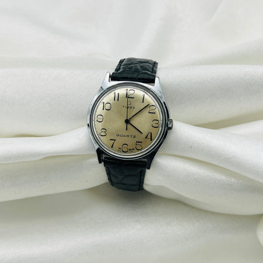 Timex Black Leather Watch