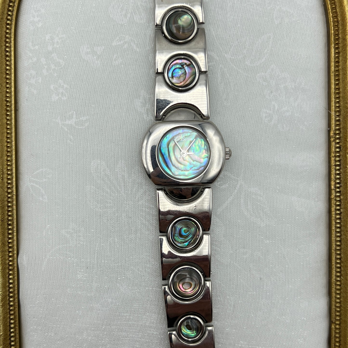 Circle Abalone Silver-Tone Watch