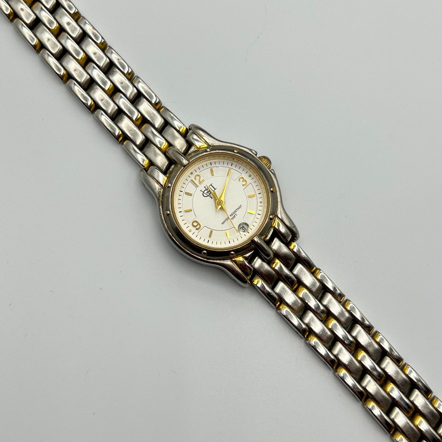 Two-Toned Round Face Watch