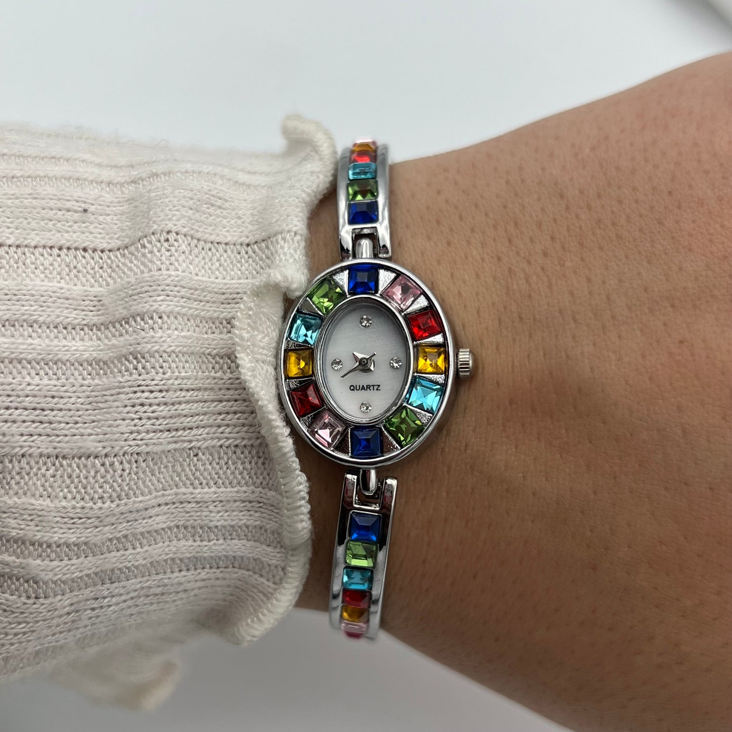 Silver-Toned Bejeweled Watches