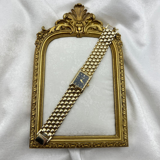 Unique Gold Tone Watch with Rounded Links