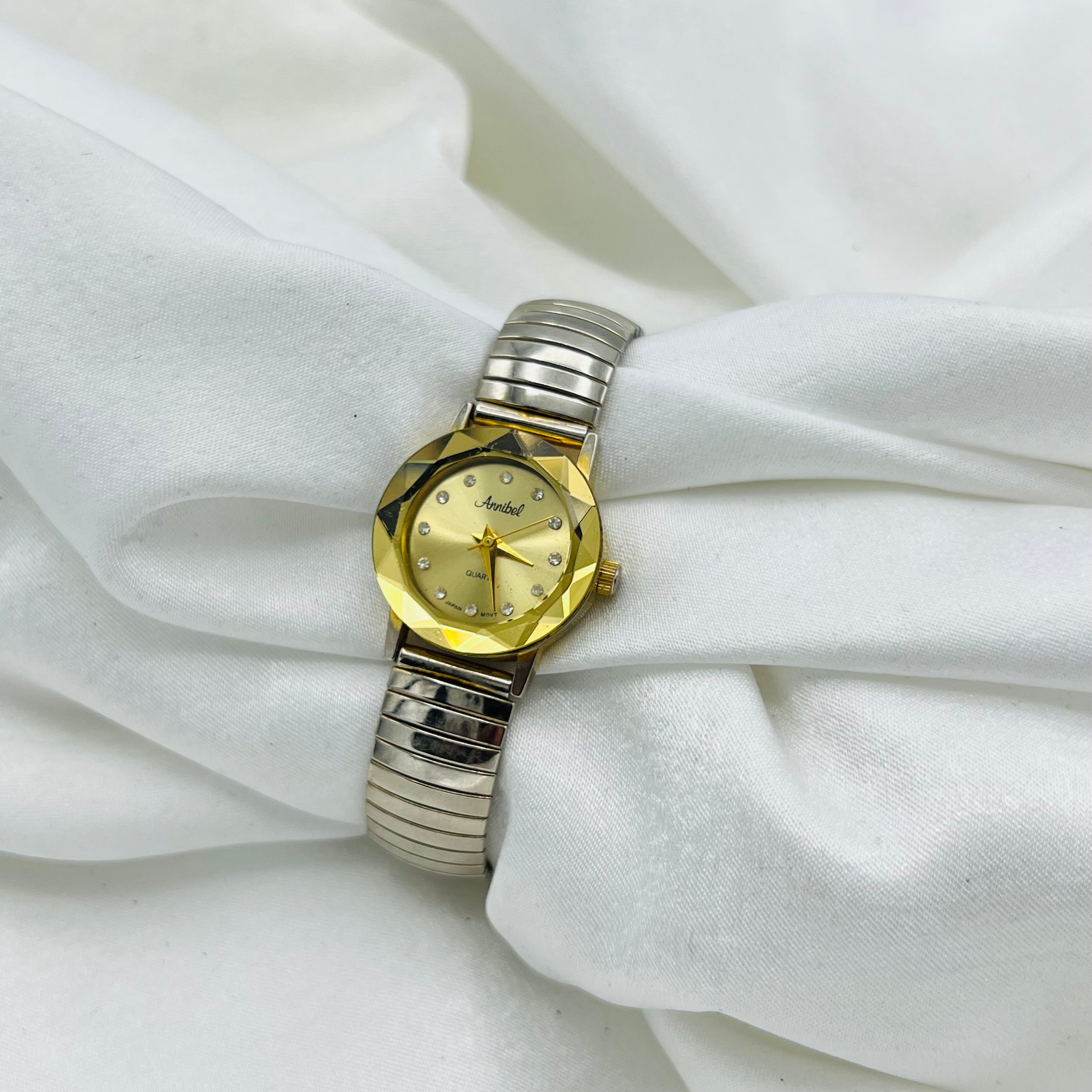 🩶💛 Two-Toned Crystal Dial Watch