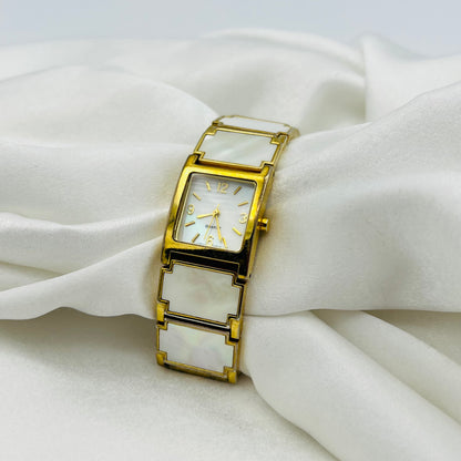 Gold-Toned Mother of Pearl Watch