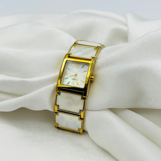 Gold-Toned Mother of Pearl Watch