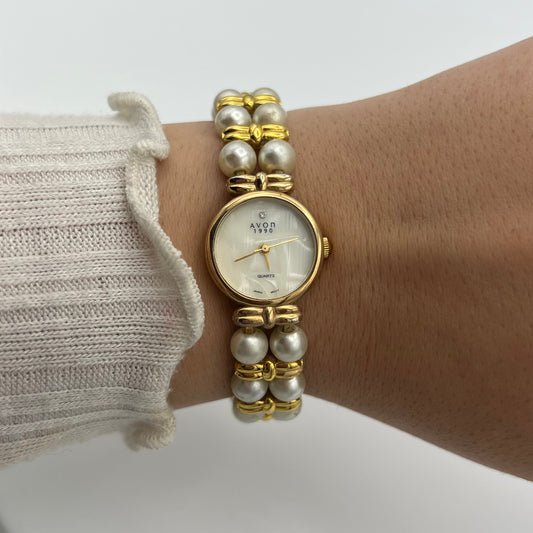 Gold-Toned Pearl Watch