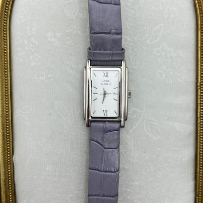 Anne Klein Lilac Crocodile Embossed Leather Watch