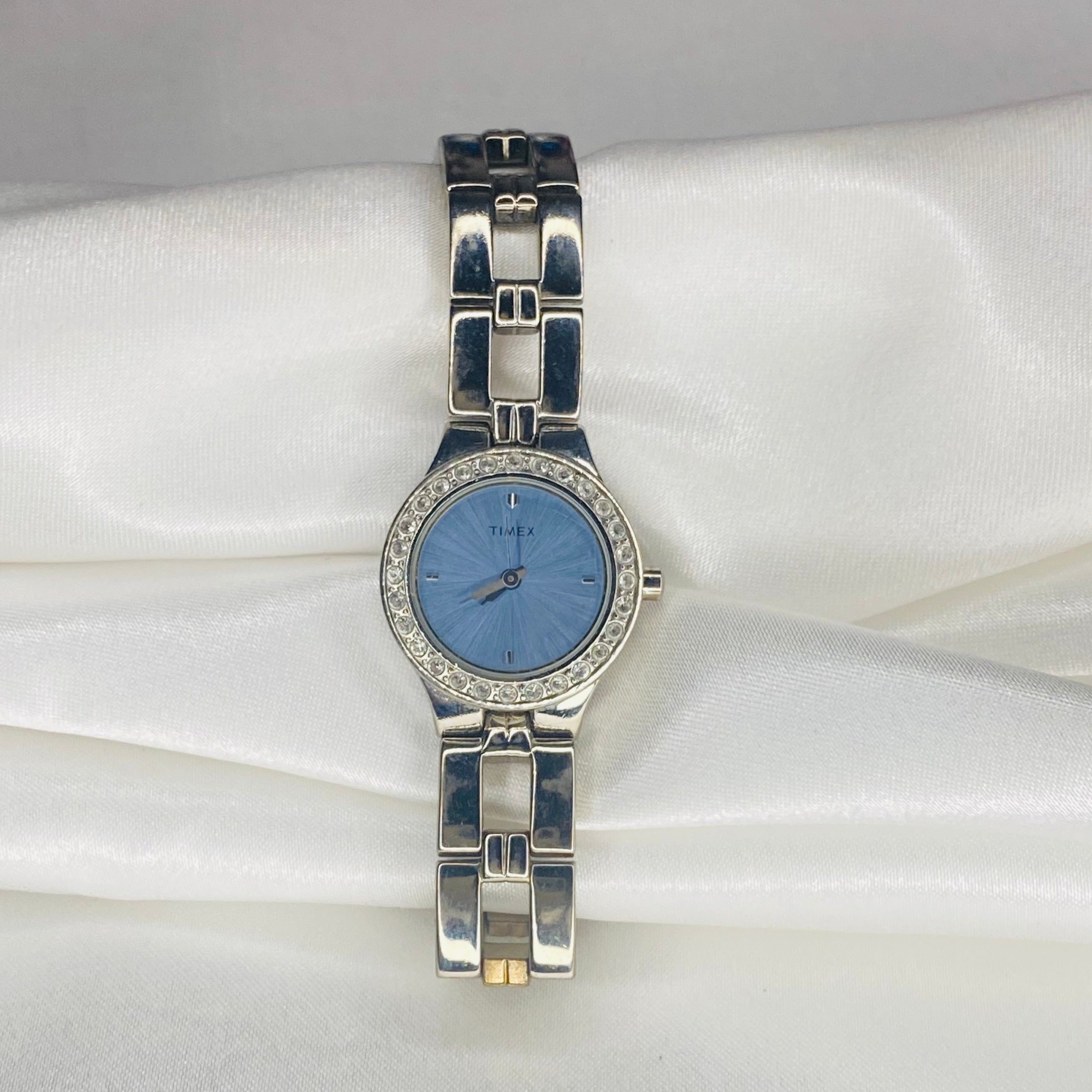 🩵 Baby Blue Diamanté Timex Watch