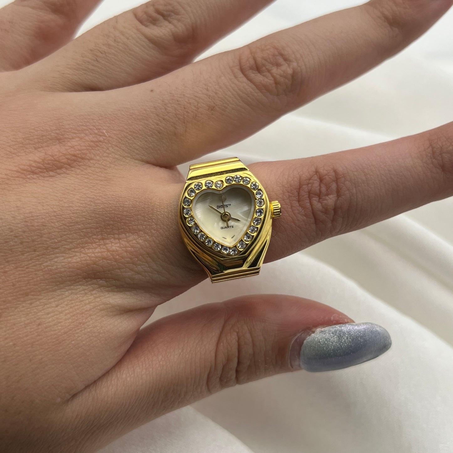 Heart Diamanté Ring Watch