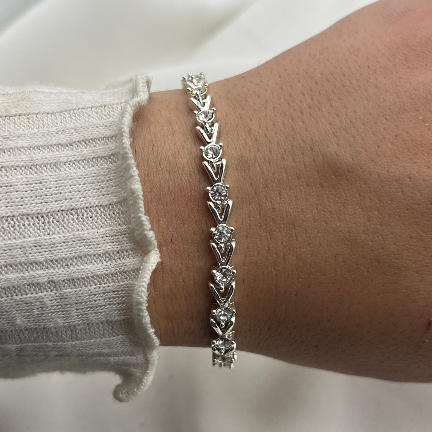 Chevron Link Tennis Bracelet