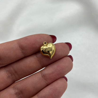 Puffy Gold-Toned Heart