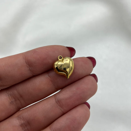 Puffy Gold-Toned Heart