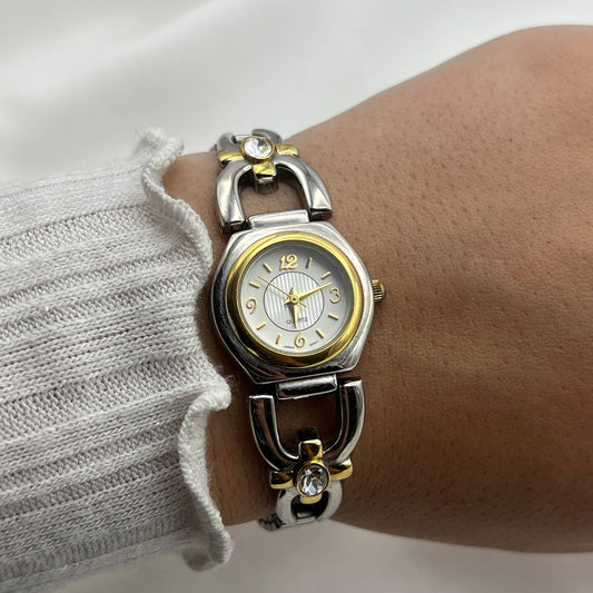 Two-Toned Diamanté Detailed Watch