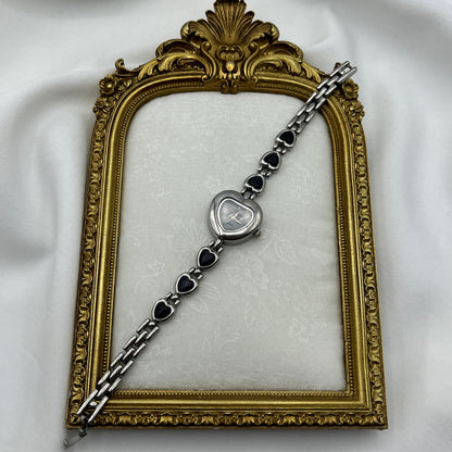 RARE Heart Silver-Tone Watch